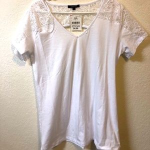 White Tee with Lace